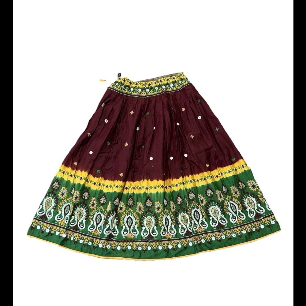 Vintage Indian Skirt size large Embroidered Festival Hippie Folk Boho